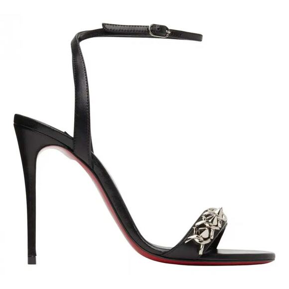 Christian Louboutin Shoes - Christian Louboutin Loubigirl Chain 100 Black Ankle Strap Sandal Heel Pump 35.5